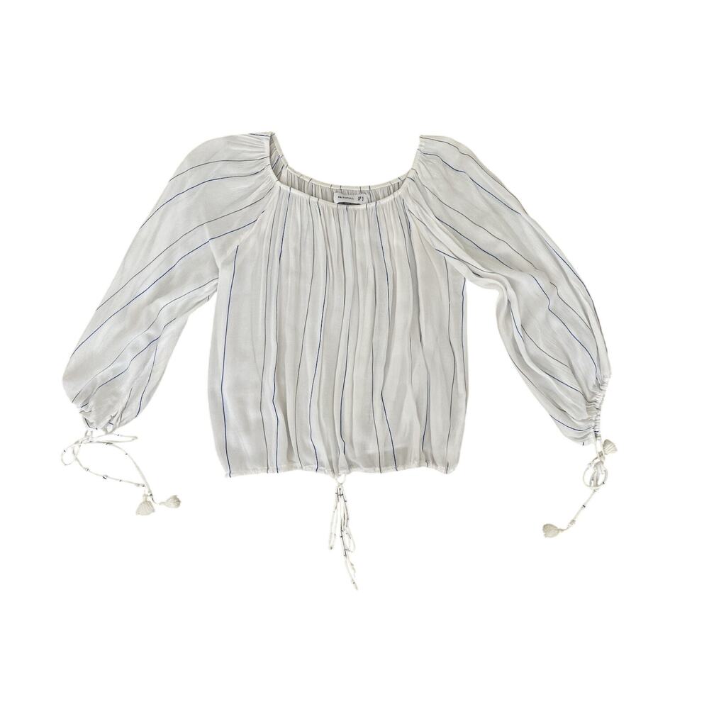 Faithfull The Brand‎ Blouse Striped Flowy Off the Shoulder Relaxed S Preppy